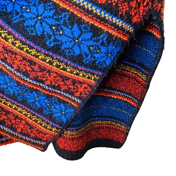 Vintage Union Made USA 70s Tie Front Nordic Short Sleeve Cardigan Sweater - Picture 4 of 5